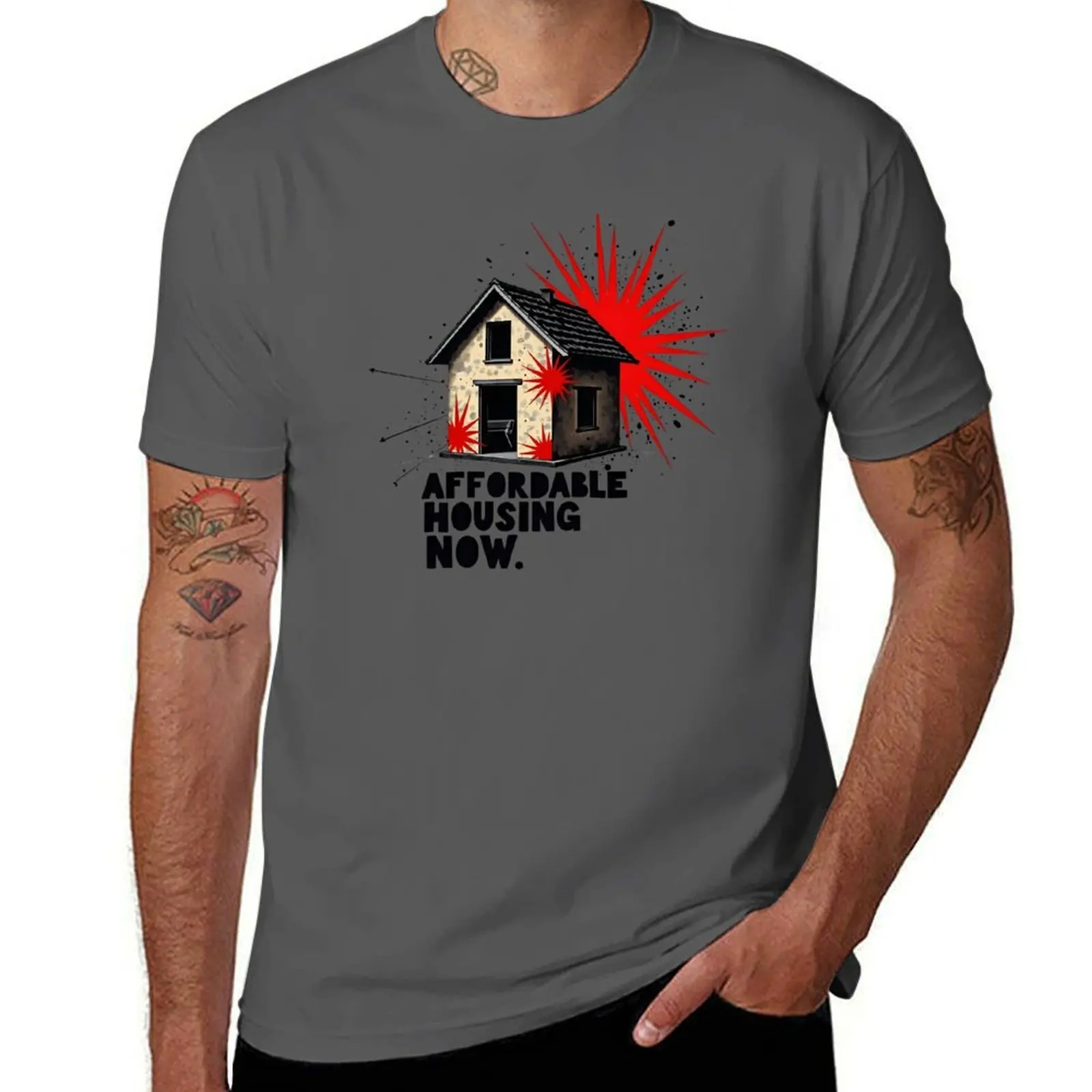 Фото Купить футболку A House, мужские дизайнерские мужские футболки, хлопковая футболка №1