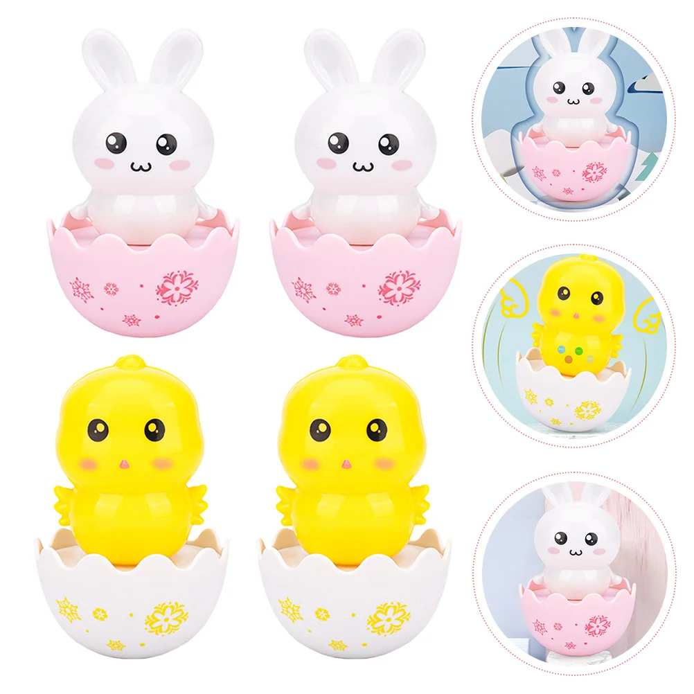 

4pcs Animal Tumbler Toys Novelty Tumbler Toys Funny Smooth Cartoon Animal Winking Tumblers