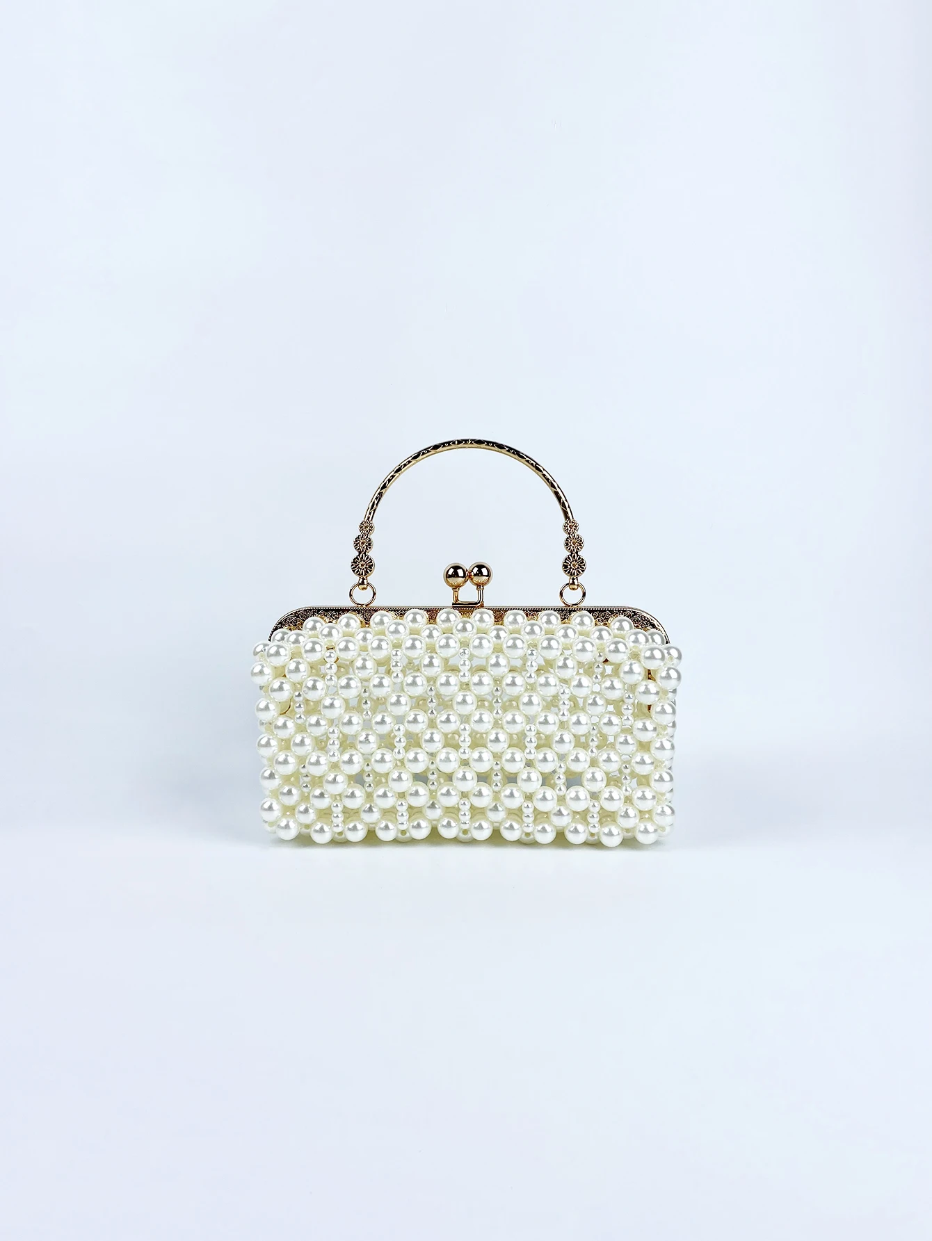 Сумка с жемчугом во французском стиле модная Корейская плетеная ручная