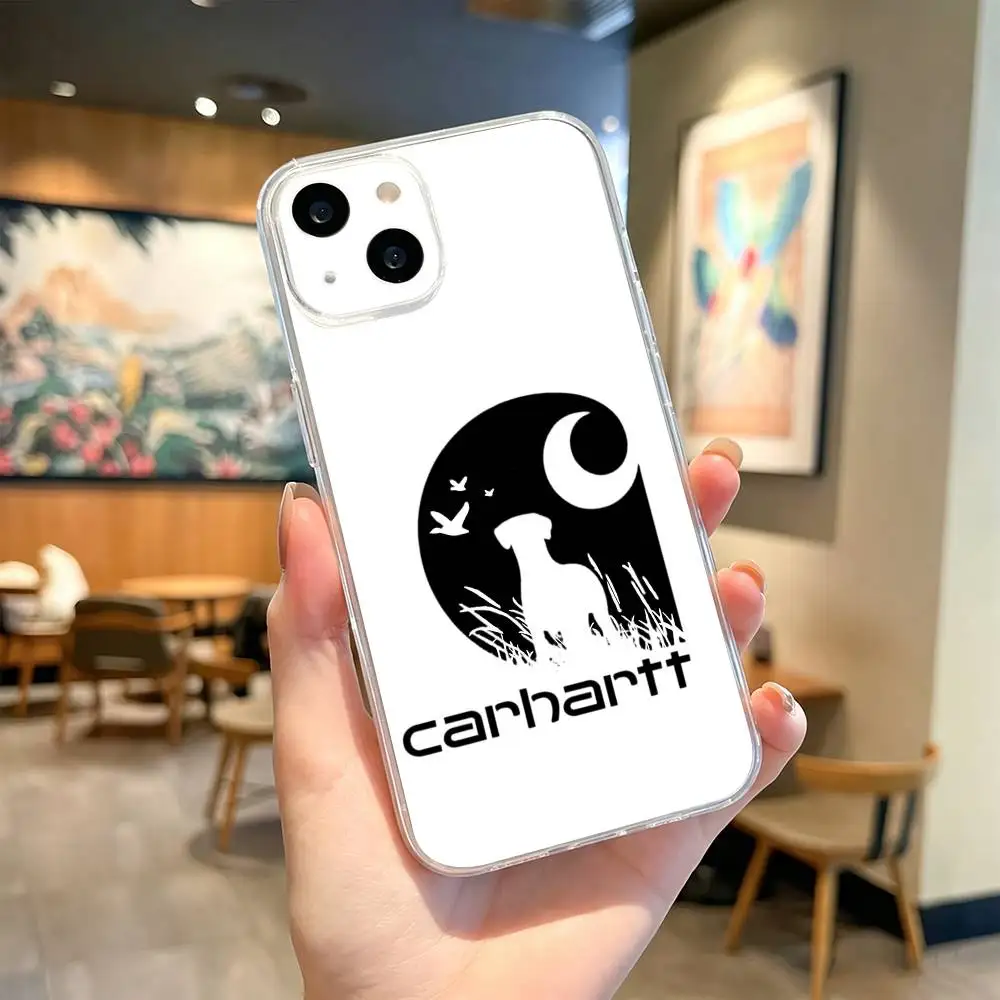 Фото Стильный прозрачный противоударный чехол C-Carhartts-es для iPhone 17, 16, 15, 14, 13, 12, 11 Plus, Pro Max №5