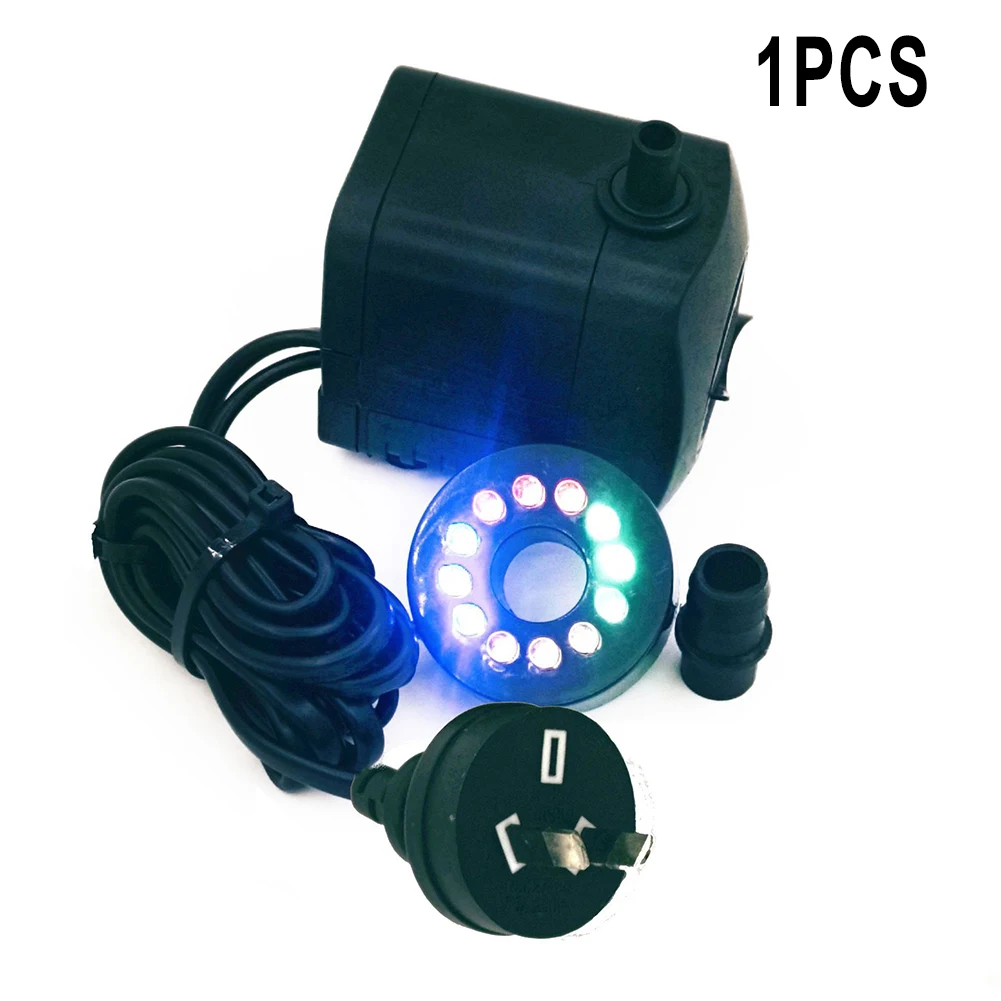 

MiniSubmersible Pump 800L/H 15W With Flashing Changing Perforated LED Light Ultra Quiet Aquarium Fish Tank Electric Pump