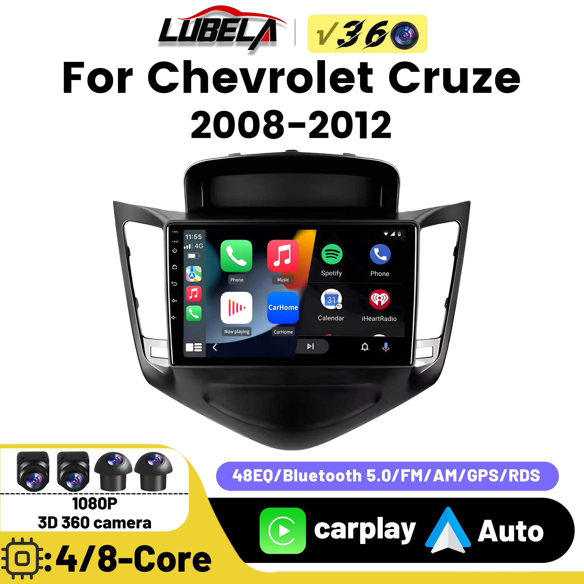 Автомагнитола на Android для Chevrolet Cruze J300 2008-2014 мультимедийный проигрыватель с