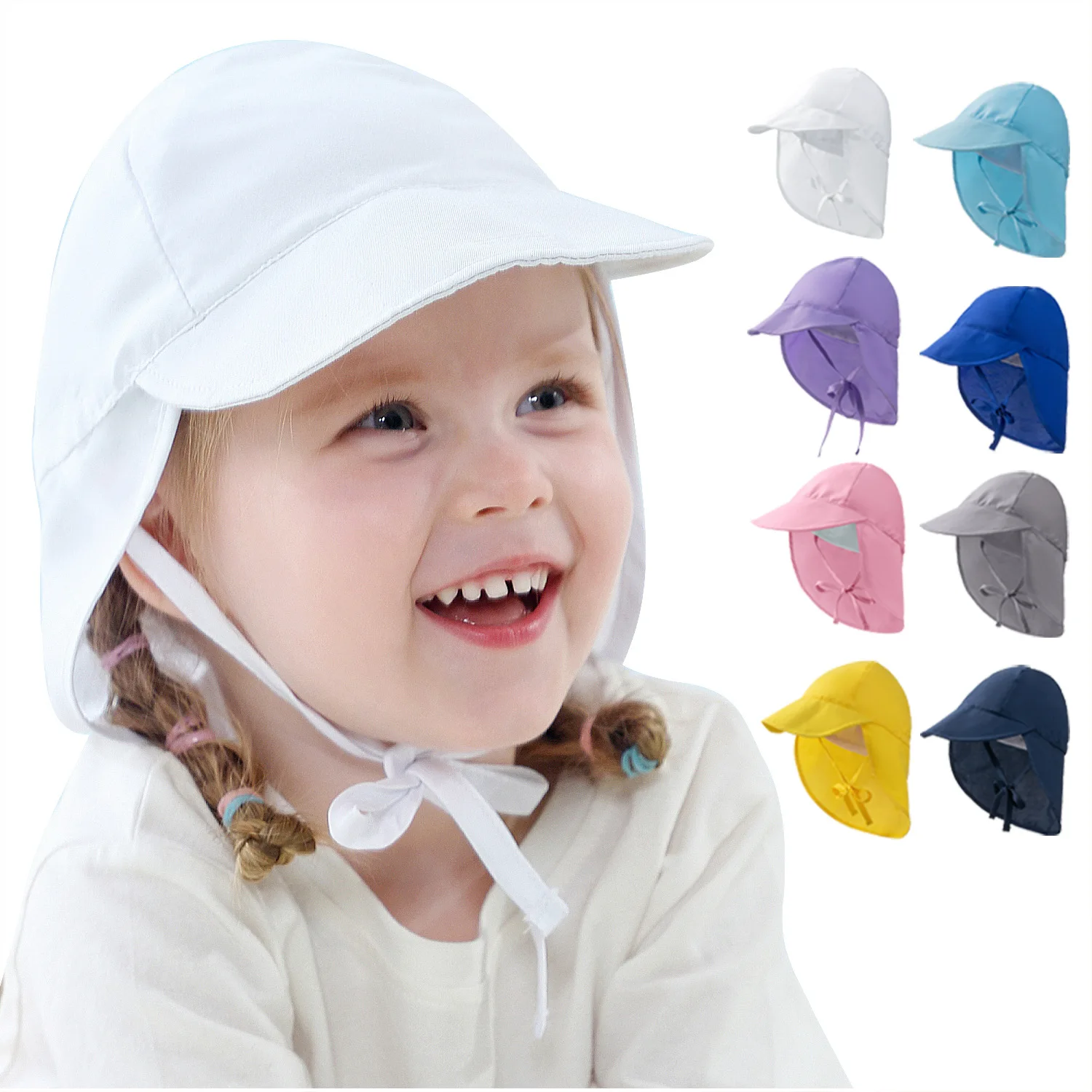 

Quick-drying l Children's Bucket Hats For 3 Months To 5 Years Old Kids Wide Brim Beach UV Protection Outdoor Essential Sun Caps