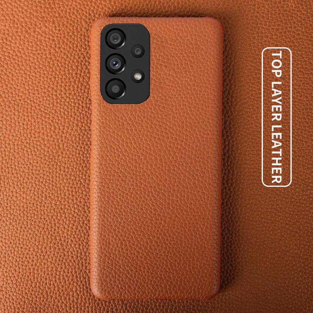 

Cowhide Leather Phone Case For Samsung Galaxy A73 A53 A33 A72 A32 A52 A71 A51 A31 A70s A50s A30s A20 A34 Case Back Cover