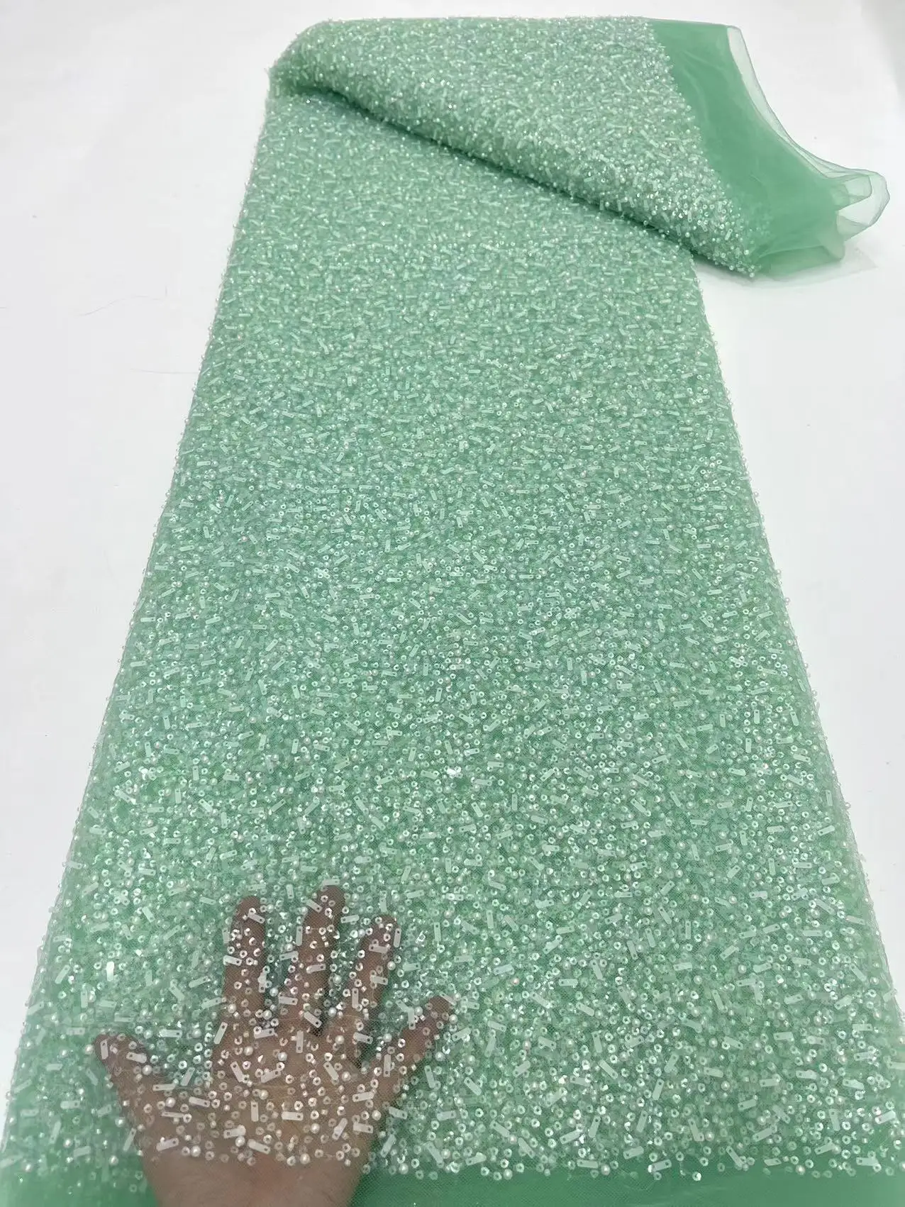 

2023 Модная элегантная французская вышивка, кружевная ткань из бисера, африканская нигерийская ткань с блестками для свадебного платья