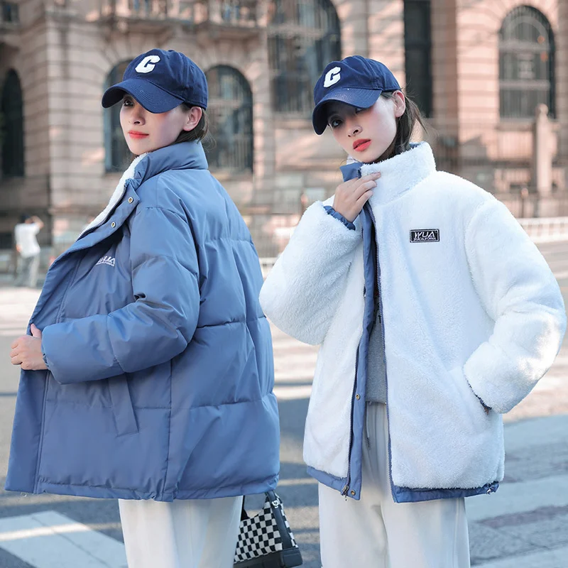 

Winter Clothes Women Reversible Cotton Jacket Short Winter Coat Women Jacket Outwear Korean Coats and Jackets Abrigo Mujer Zm