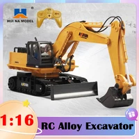 huina 510 rc excavator car 2 4g 11ch alloy remote control engineering digger truck model electronic heavy machinery toys