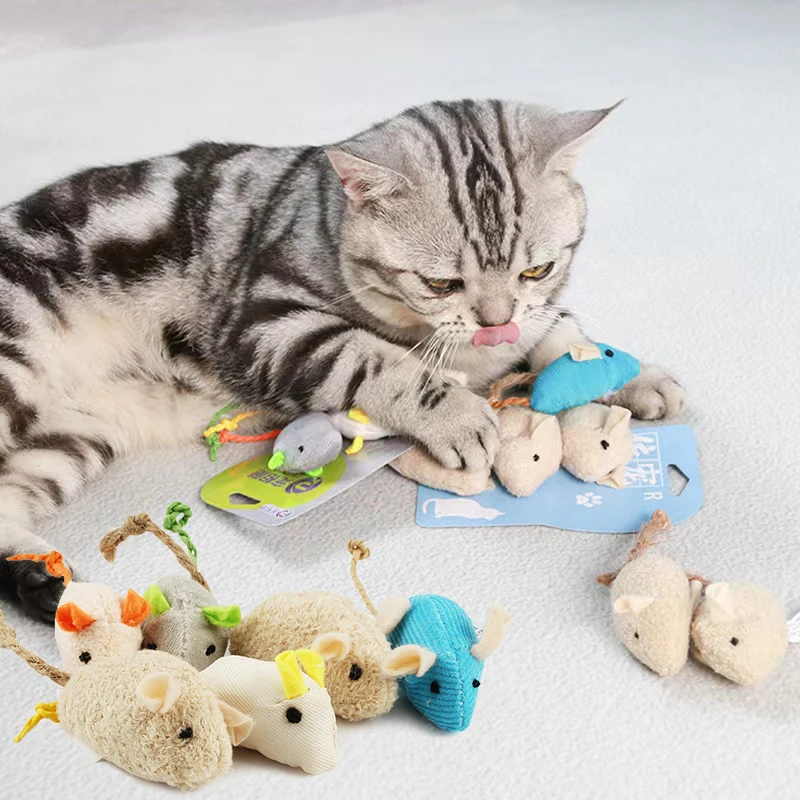 

6pcs Mix Pet Toy Catnip Mice Cats Toys Fun Plush Mouse Cat Toy For Kitten