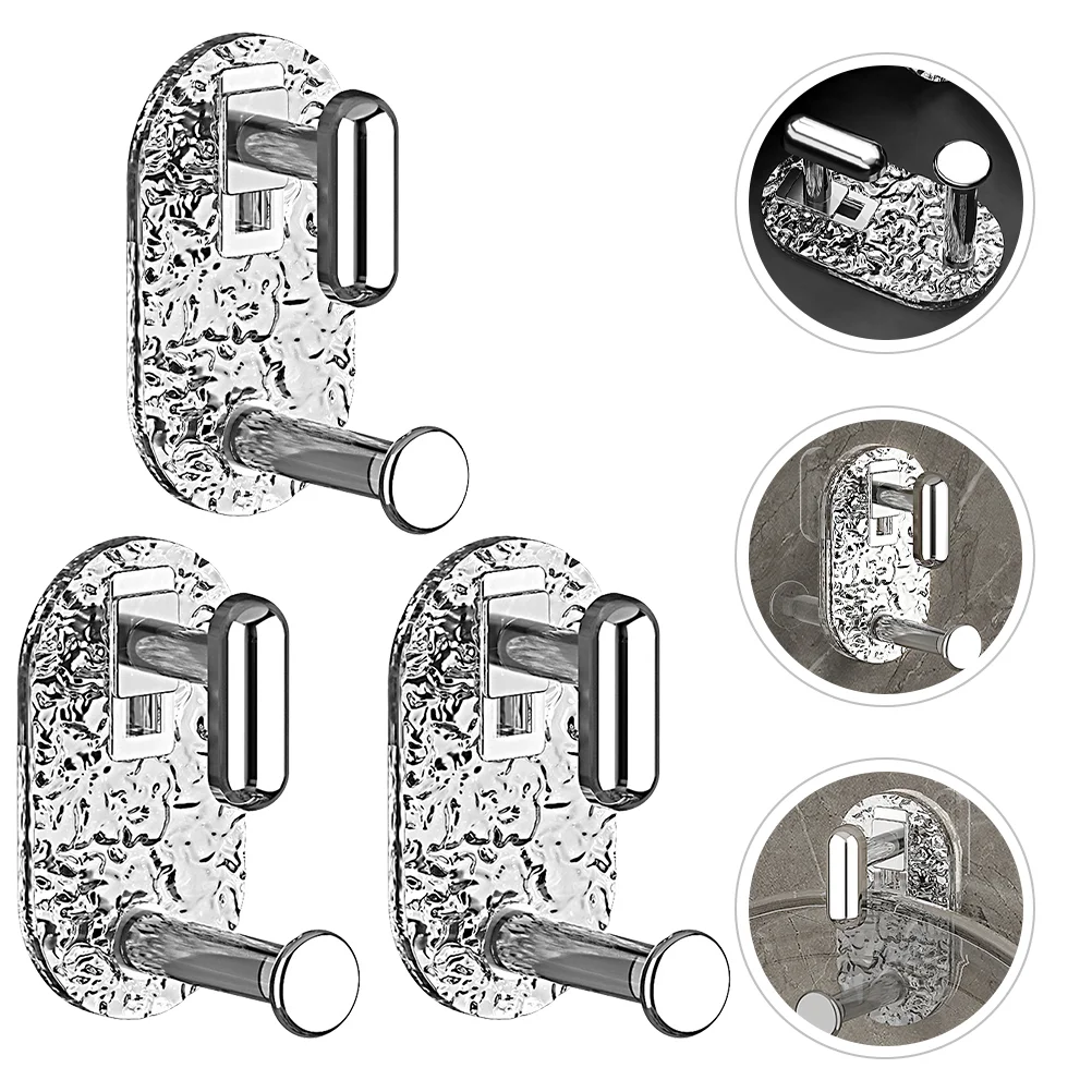 

3 Pcs Decorative Hooks No Trace Hanging for Clothes Acrylic Wall Washbasin Modern Mounted
