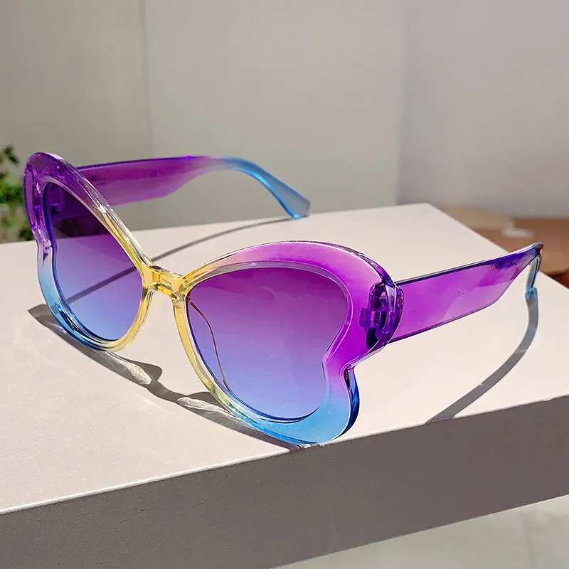 KAMMPT Винтажные Солнцезащитные очки с бабочками женские модные разноцветные