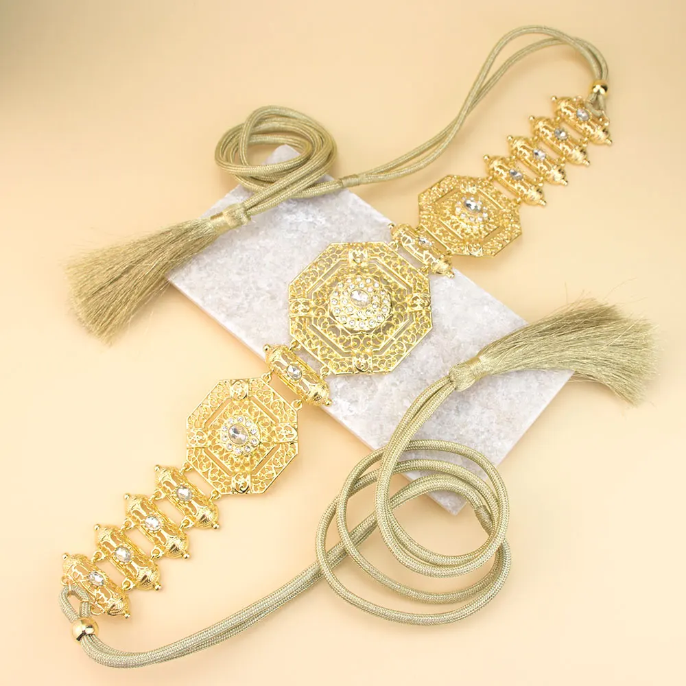 Sunspicems шикарный марокканский кафтан пояс веревка с кисточками поясная цепочка