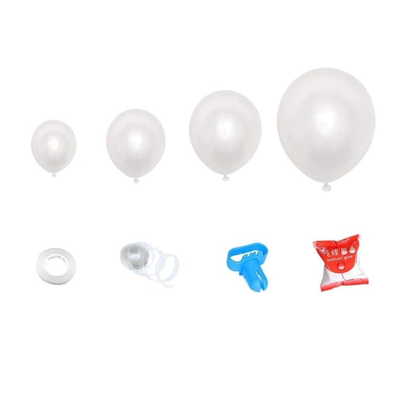 

White Balloon Garland Arch Kit, 110Pcs Mixed Sizes White Balloons With Tool,Party Decorations White Balloon For Wedding