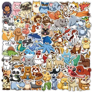 103050100pcs cute cartoon animal graffiti stickers aesthetic decals kids toy scrapbook diary laptop phone car kawaii sticker free global shipping