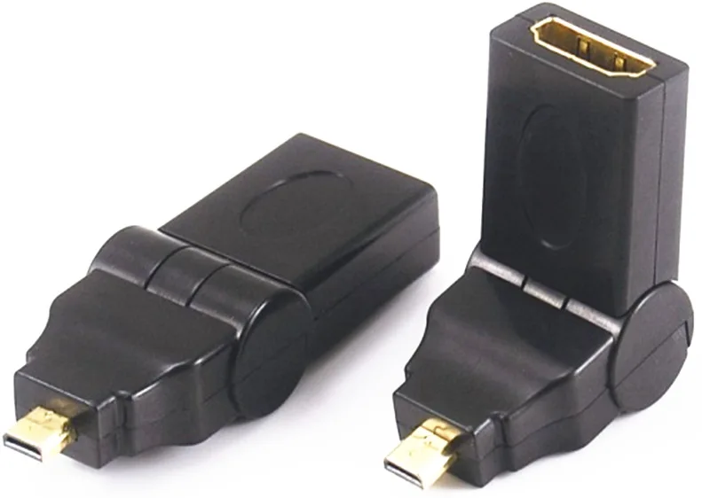 

Micro HD-совместимый штекер-гнездо HD 180 градусов вращение 90 прямоугольный адаптер преобразователь кабель для планшета