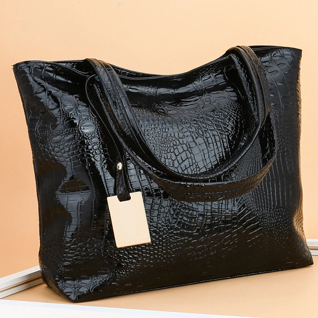 New Women Handbag PU Leather Shoulder Bag Lady Single Shopping Bags Large Capacity Casual Tote Bolsas Silver Gold Color Handbags