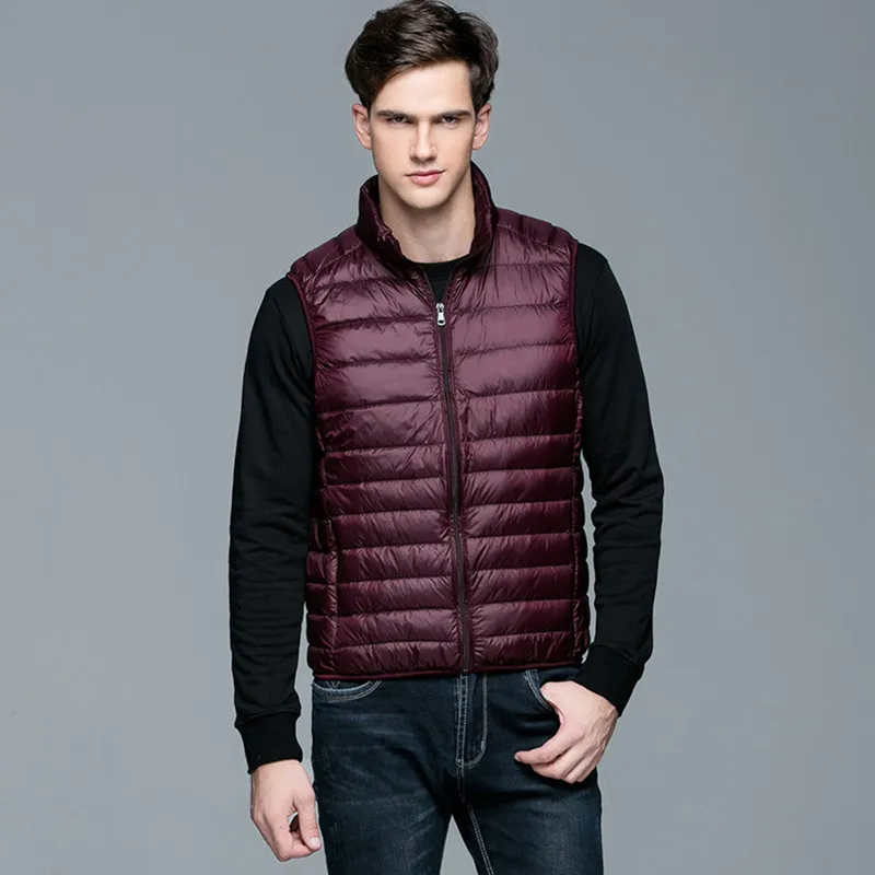 Duck Down Jacket Vest Coat for Men Winter Light Down Men's Vest Down Sleeveless Coat Stand Collar Down Vest Men Luxury Designer