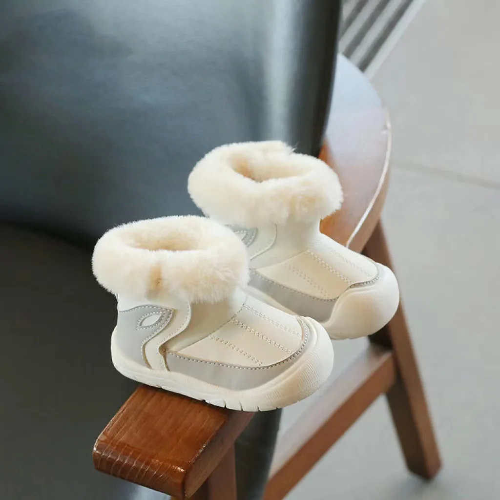 

Зимние ботинки для мальчиков; Теплые плюшевые зимние ботинки для девочек; Уличная детская хлопковая обувь; Нескользящие Детские ботильоны; ...