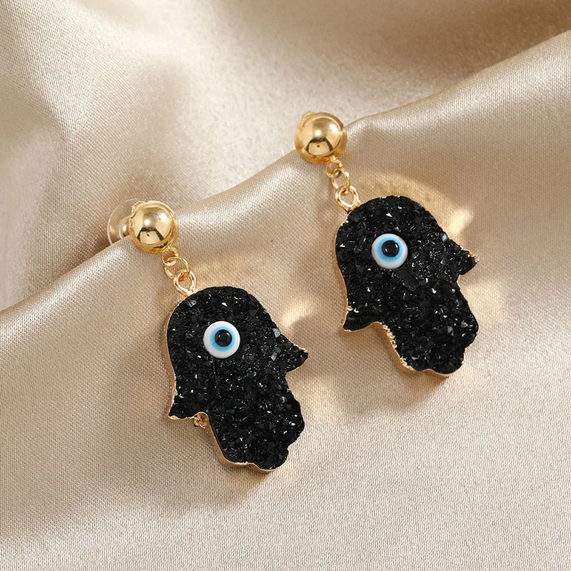 Готические модные женские серьги на Хэллоуин черный глаз дьявола голубые глаза