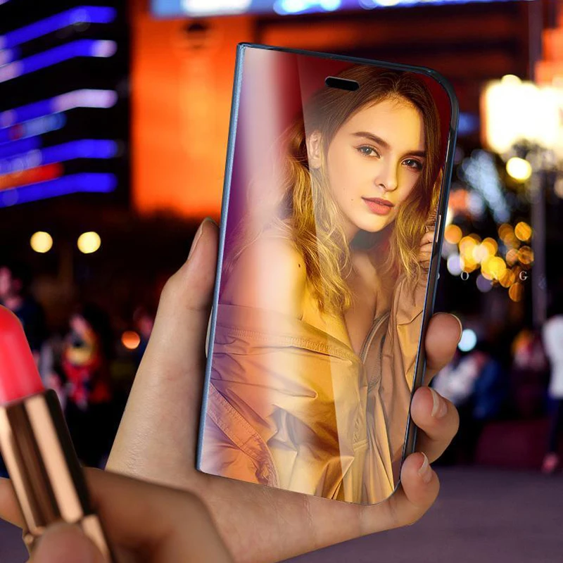 auroras for realme c21y case stand holder flip mirror view phone case realme c25y mirror view cover 8i gt master 9 5g pro plus free global shipping