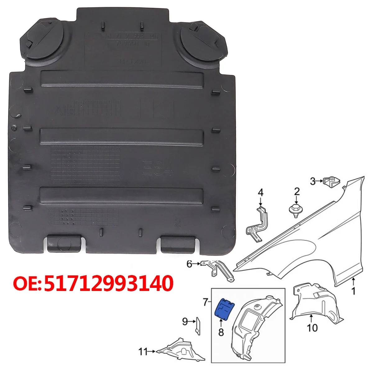 

Крыло лайнер панель доступа для BMW X1 E84 2010-2015 передняя крышка рулевой рубки колеса арки Сменные лампы фар крышка 51712993140