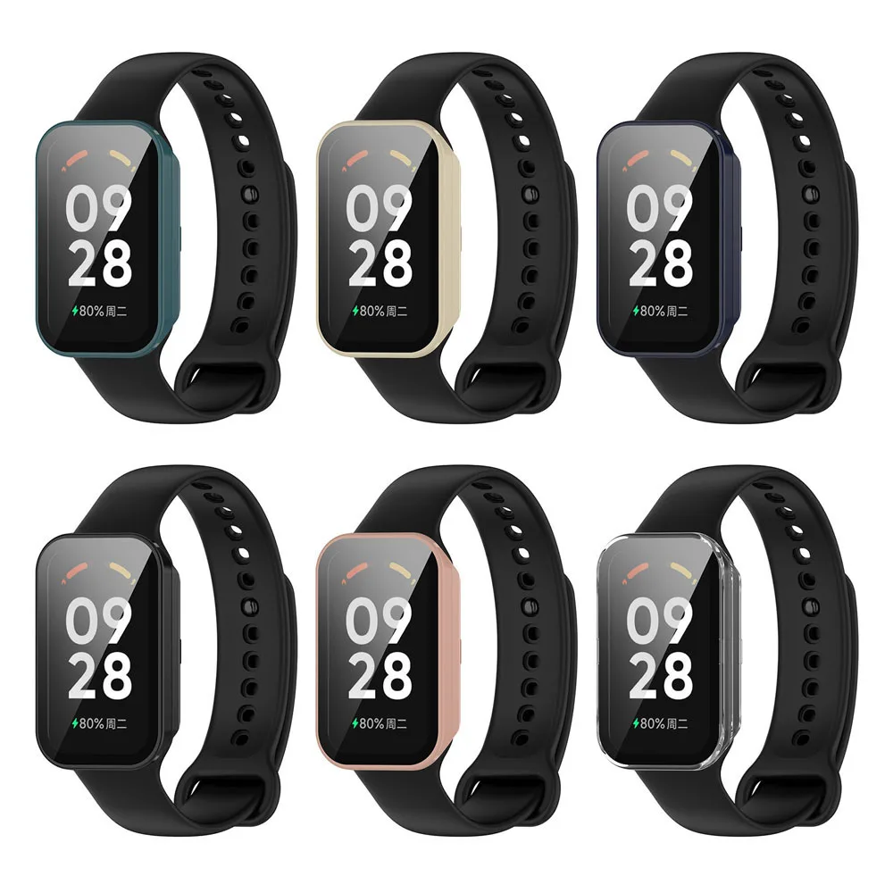 

Защитный чехол с твердыми краями для Xiaomi Redmi Band 2, защитная пленка с полным покрытием для смарт-браслета, аксессуары Band2