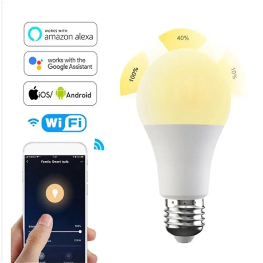 

E27 15w Intelligent Wifi Bulb Multiple Mode Dimmable Lamp Cool Warm Colors Adjustable Voice Control With Alexa Google Home