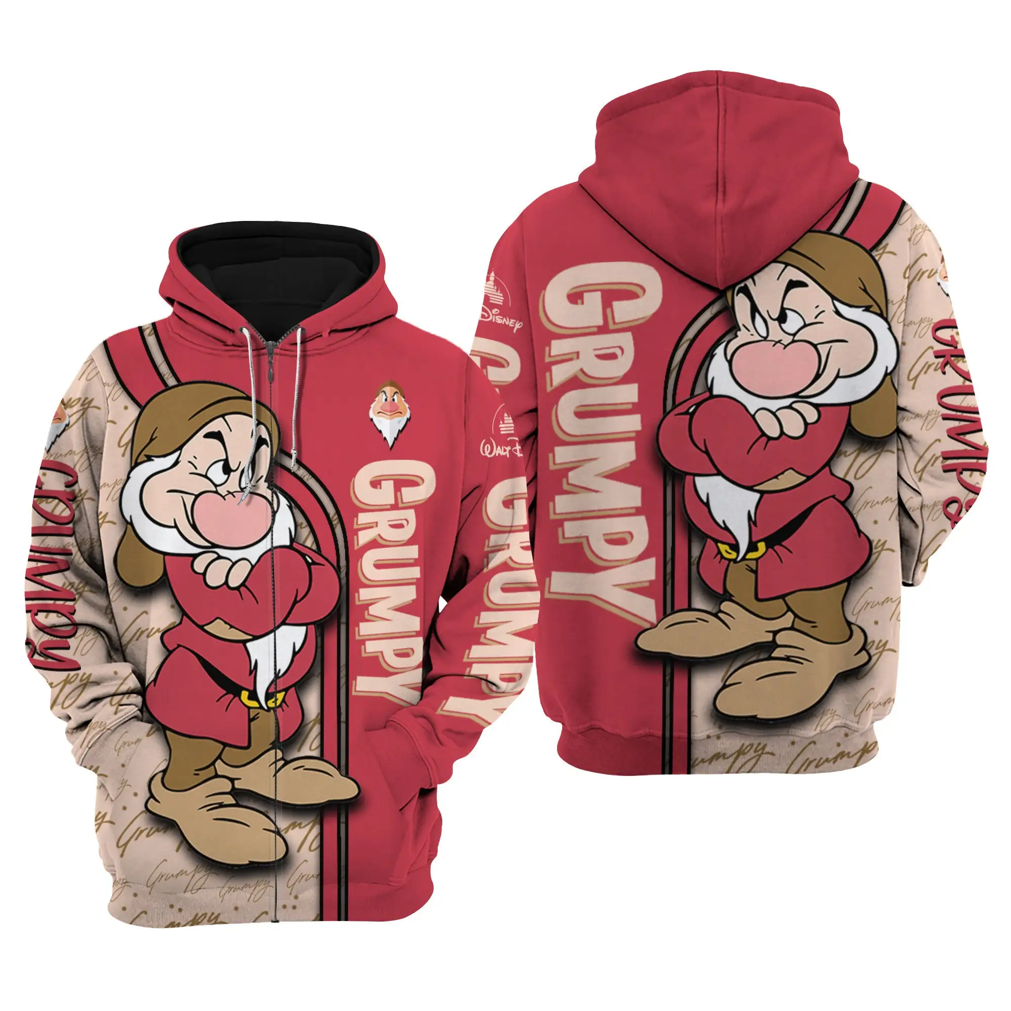 

Grumpy Dwarf Disney Unisex Cartoon Graphic 3D Hoodie