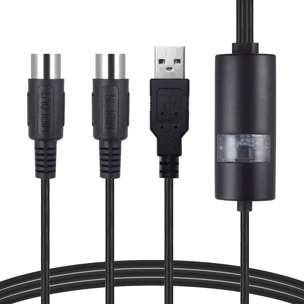 

Professional USB To MIDI Cable Adapter For Electric Piano Guitar Music Studio