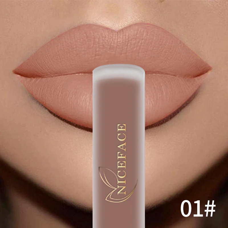 

NICEFACE Hot Color Lip Gloss Waterproof Matt Lipgloss Lasting Nude Liquid Lipstick Cosmetic Sexy Women Lip Tint Makeup Lip Stain