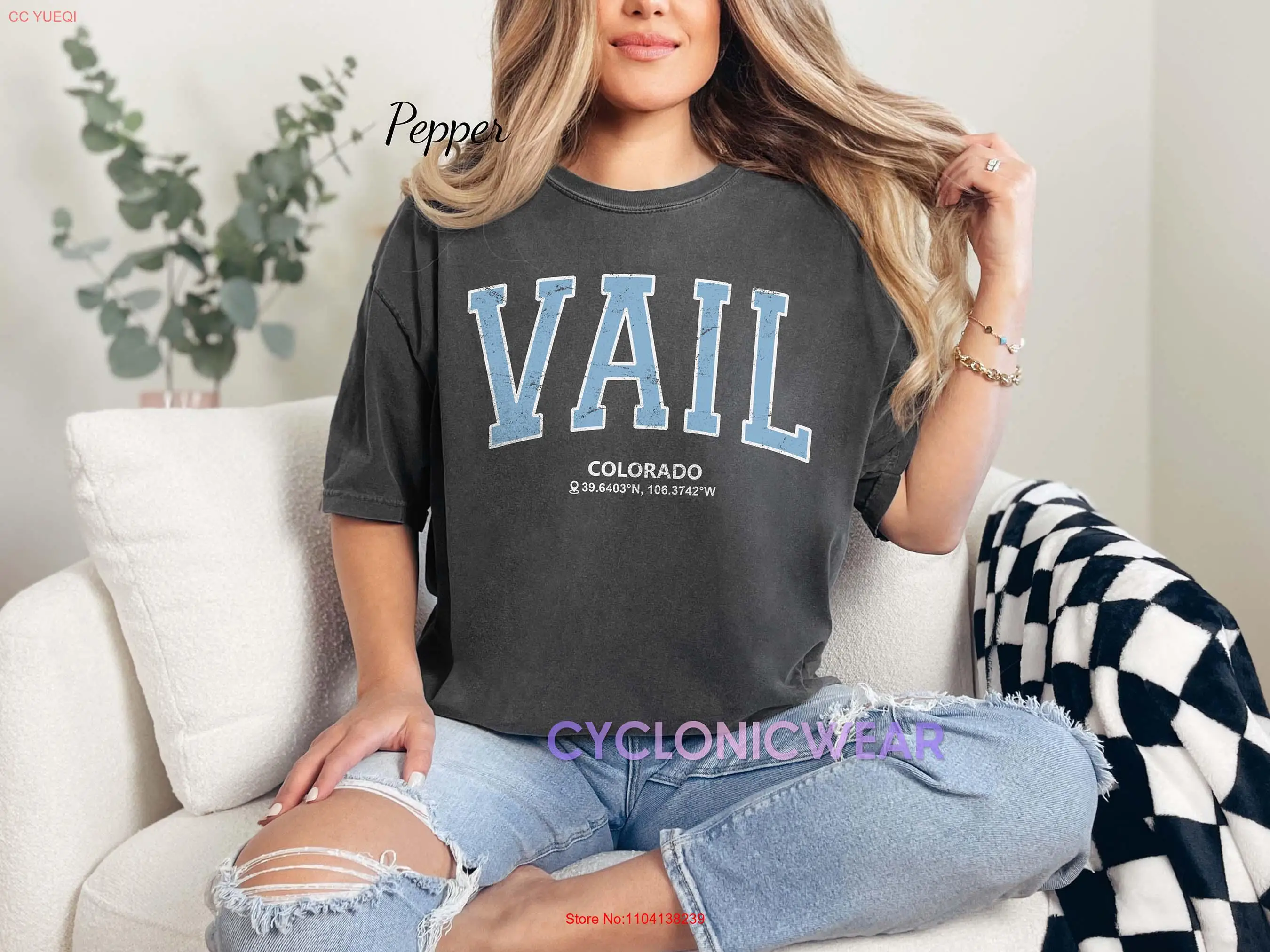 Винтажная футболка Vail Comfort Colors Colorado Skiing Family Vacation Ski с длинными или короткими