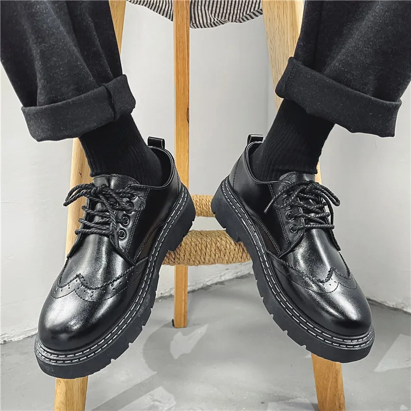 

Men Business Dress Shoes Oxford Retro Bullock Classic Business Formal Leather Shoes Zapatos Hombre Lace Up Italian Shoes Men