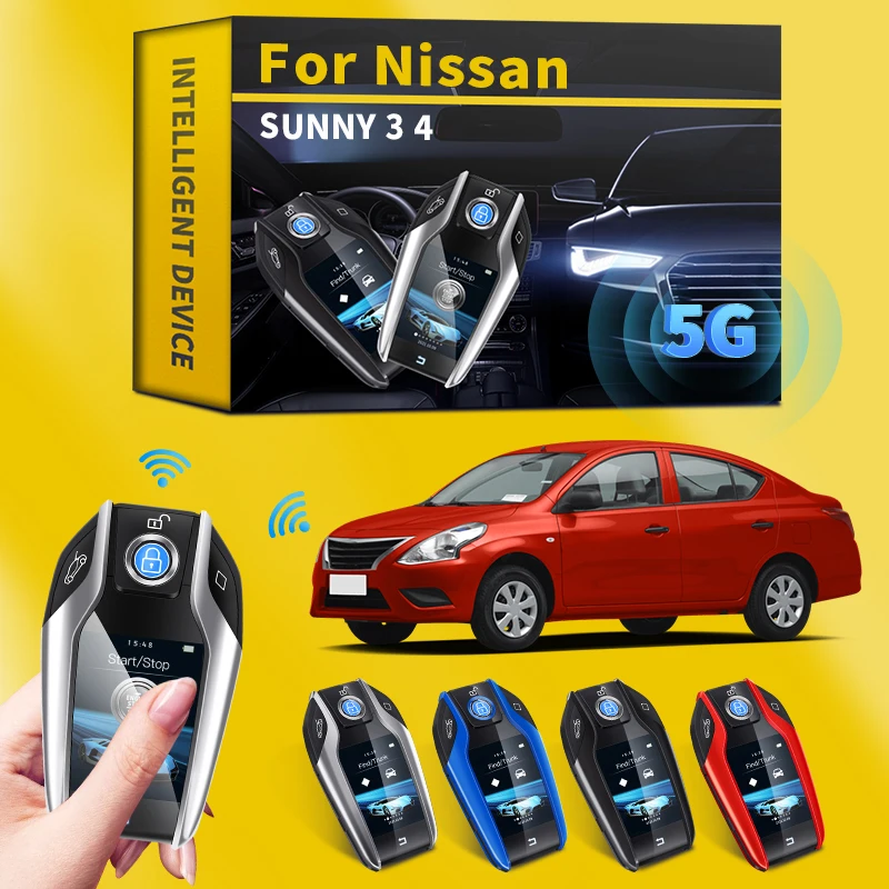

For Nissan SUNNY 3 4 Car Modified Smart LCD Key Keyless Entry Remote Control Key with LCD Screen one-key start Auto Accessories