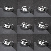 tulx stainless steel angel number rings 111 222 333 444 555 666 777 888 999 lucky number finger ring opening minimalist jewelry