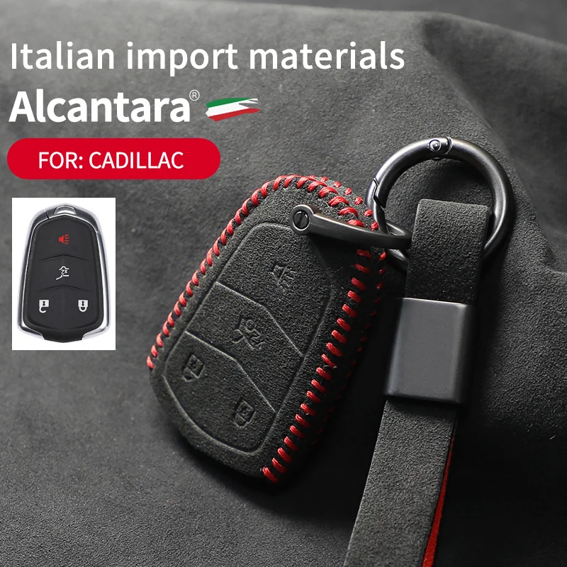 

For Cadillac ATS CT6 CTS DTS XT5 Escalade ESV SRX STS XTS ELR Alcantara suede anti-lost key bag pendant