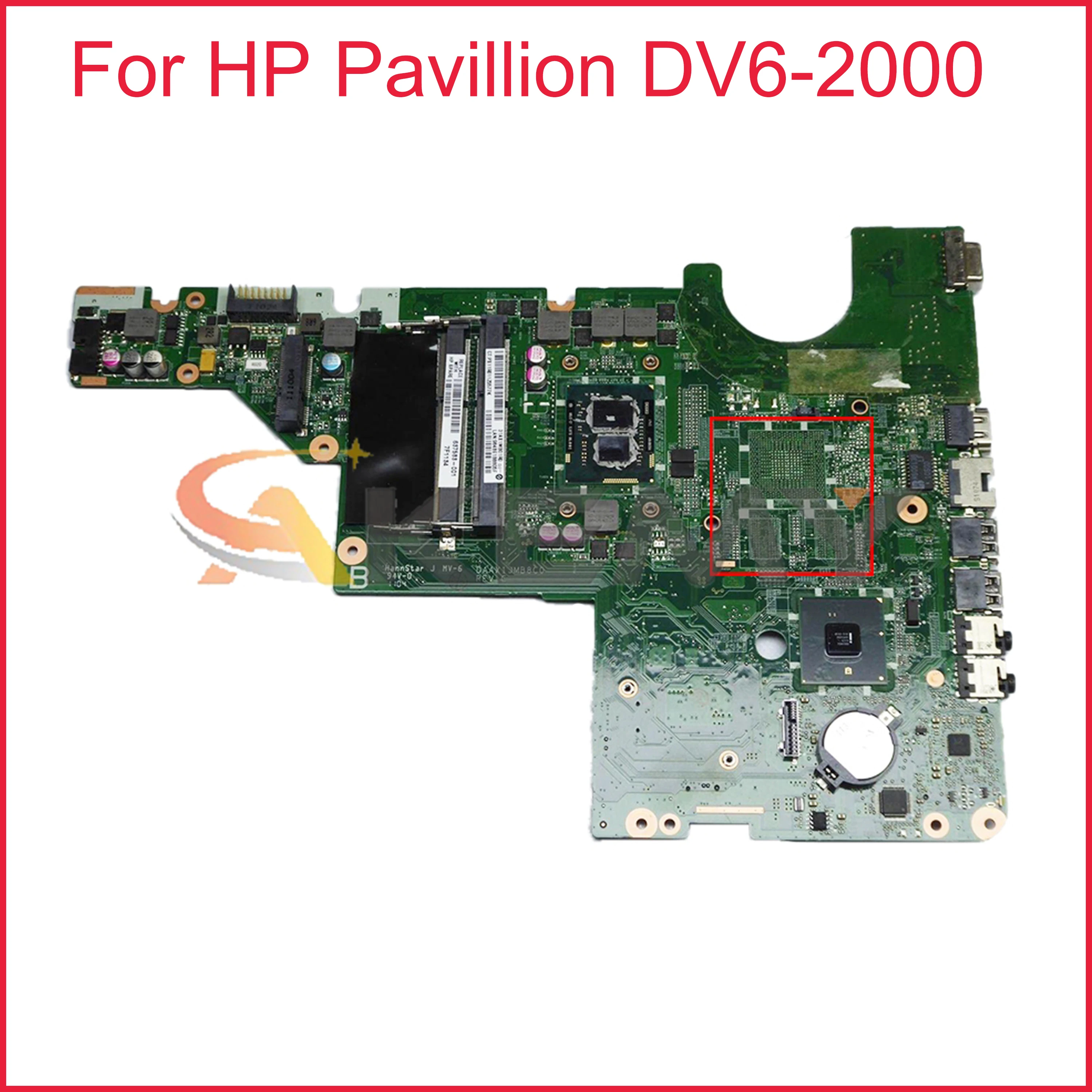 

634648-001 634648-501 For HP Pavillion DV6-2000 Notebook Mainboard DAAX1JMB8C0 DDR3 Laptop Motherboard