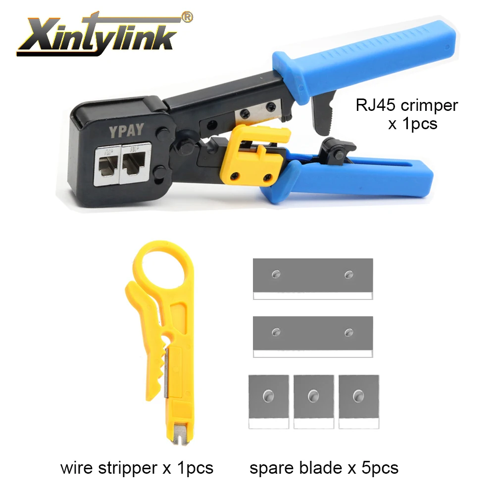 YPAY rj45 cable crimper rg45 network tools pliers rj12 cat5 cat6 8p 6p rj 45 Stripper pressing clamp tongs clip multifunction