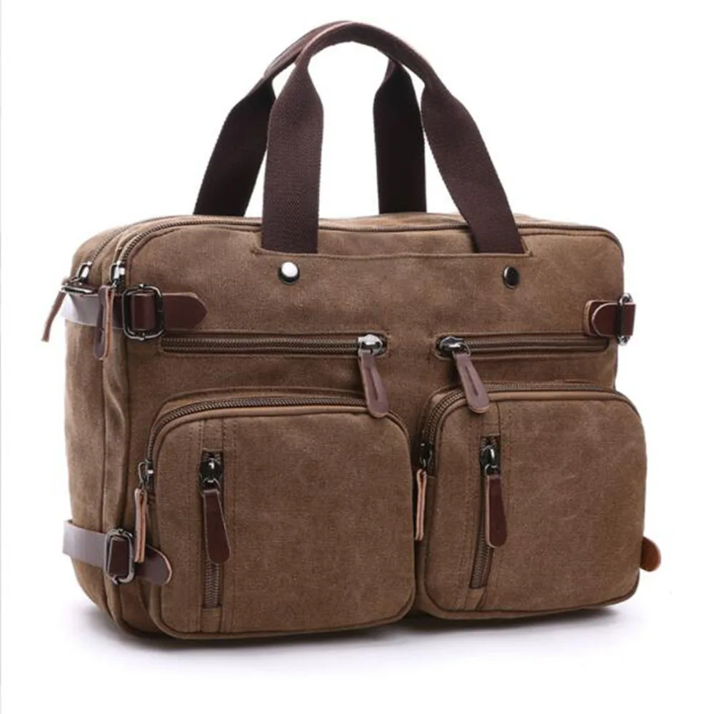 Fahionable Design Casual Men's Business  briefcase Big capacity 17inch computer laptop  Canvas  cross  shoulders tote bag