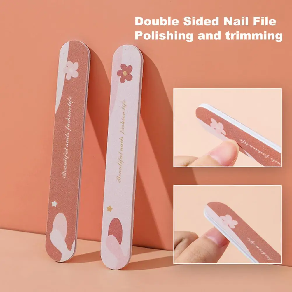 

2Pcs Nail File Dual Side Exquisite Pattern EVA Fingernail Sanding Files Manicure Pedicure Gadget Birthday Gift