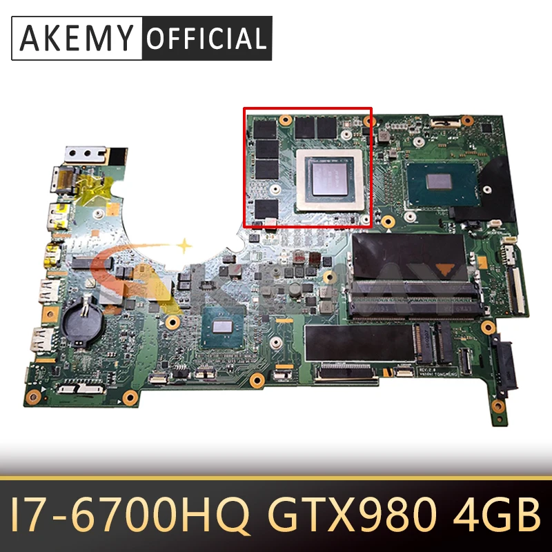 

P5NCN P7NCN MAIN BOARD For ACER Predator 15 G9-591 G9-591R G9-592 G9-791 G9000 Laptop motherboard CPU I7-6700HQ GPU GTX980 4GB