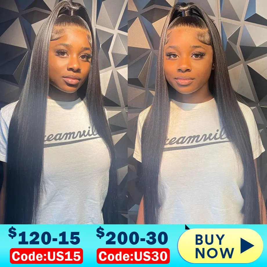 13x4 13x6 Hd Lace Frontal Wigs For Women Brazilian 360 Full Lace Wig Pre Plucked 40 Inch Bone Straight Lace Front Wig Human Hair