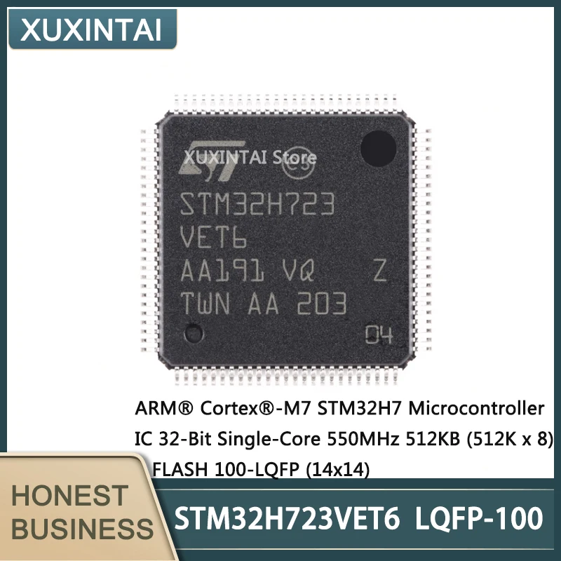 

Новый оригинальный микроконтроллер STM32H723VET6 STM32H723, 32-битный одноъядерный 550 мгц 512KB (512K x 8) FLASH 100-LQFP, 5 шт./партия