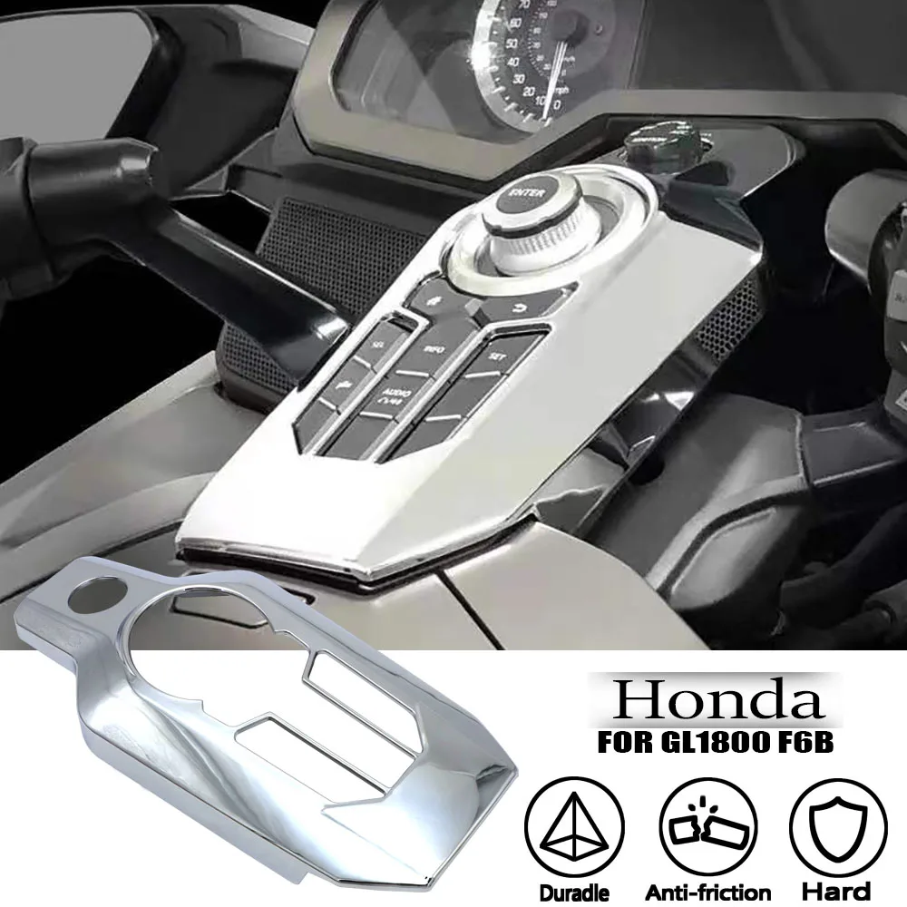 

For Honda Goldwing GL 1800 GL1800 2018+ Chrome Central console button decoration Cover Center console Switch Panel Cover