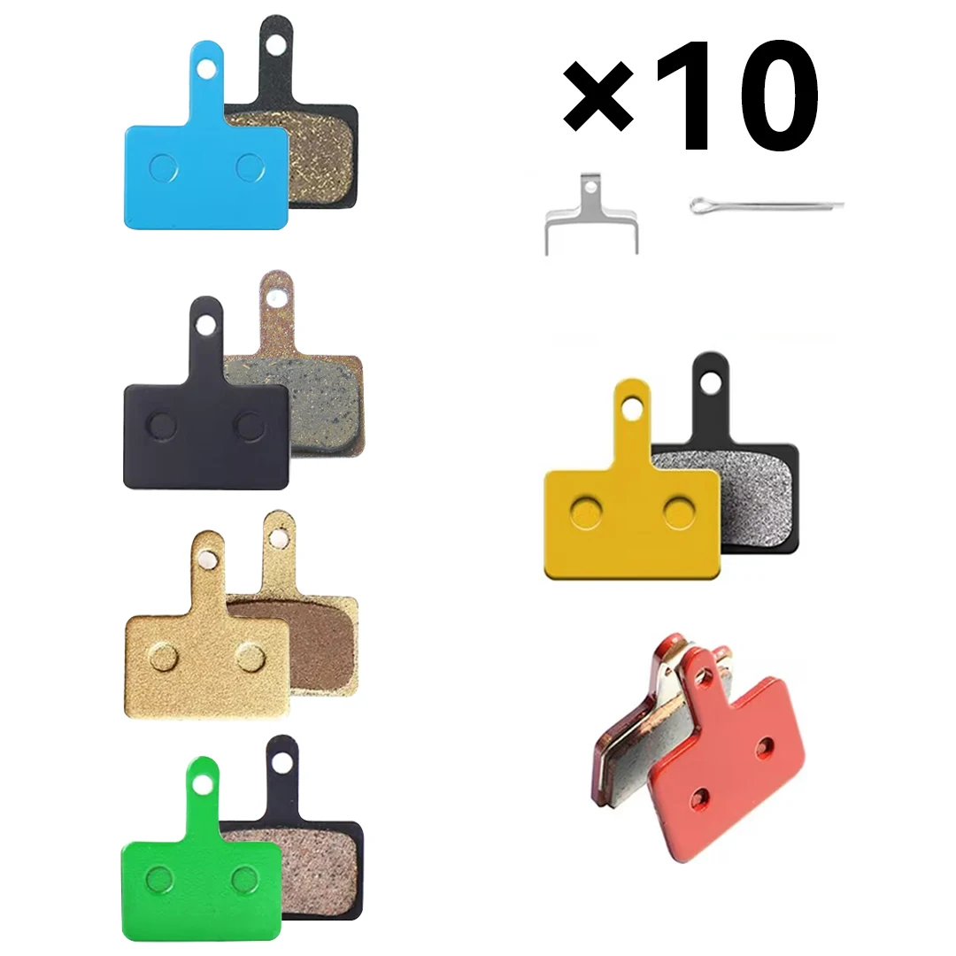 

10 Pairs MTB Mountain Hydraulic Bicycle Disc Brake Pads Resin Sintering Copper base Semi-metallic Bicycle Parts Bike Disc Brake