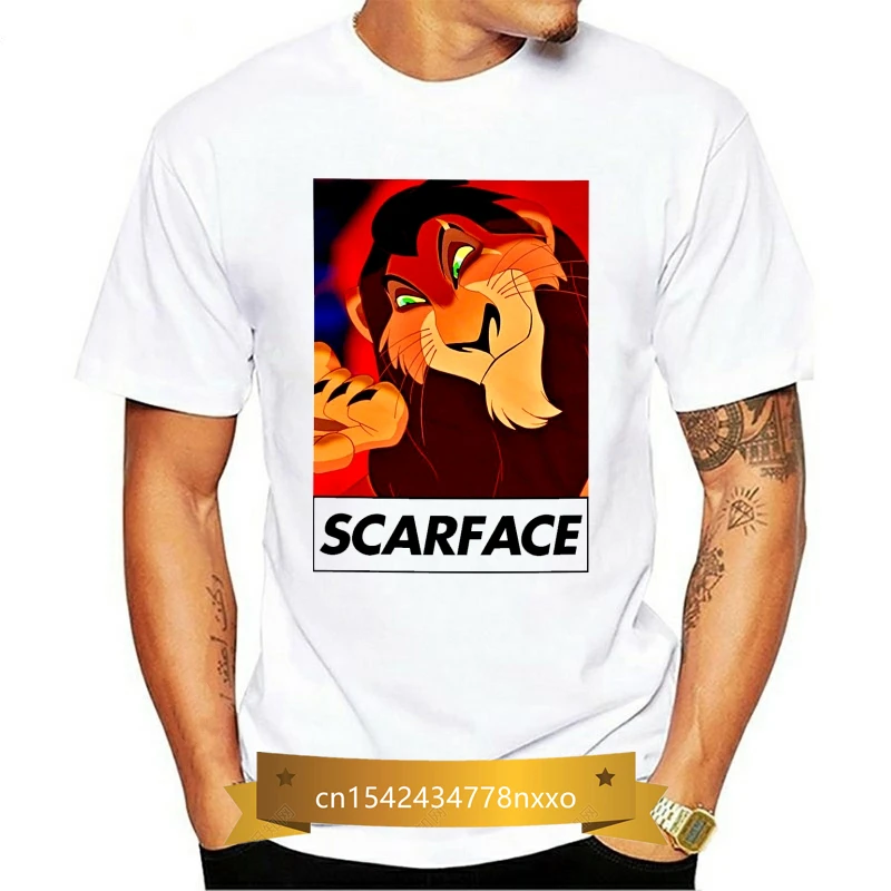

Scar Tee Face Little Friend Villain Lion Tee King Film Retro Princess Indie Top Cartoon t shirt men Unisex New Fashion tshirt
