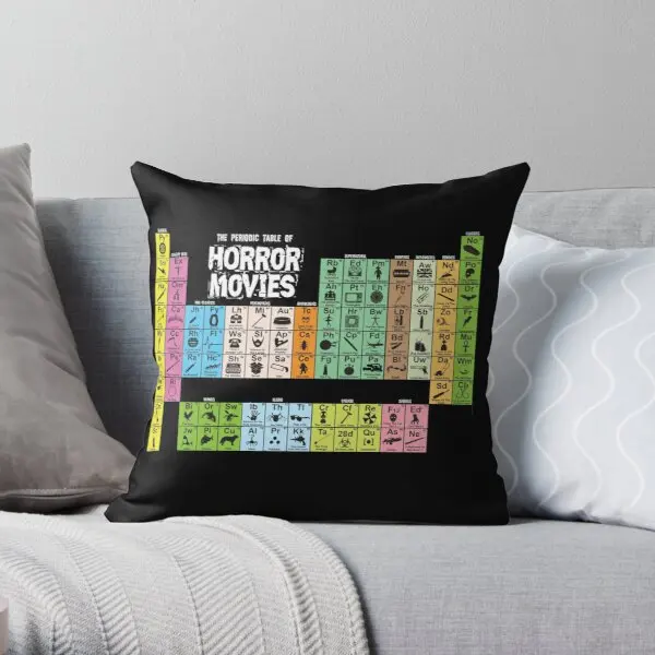 

Periodic Table Of Horror Movies Printing Throw Pillow Cover Home Decorative Hotel Anime Car Square Throw Pillows not include