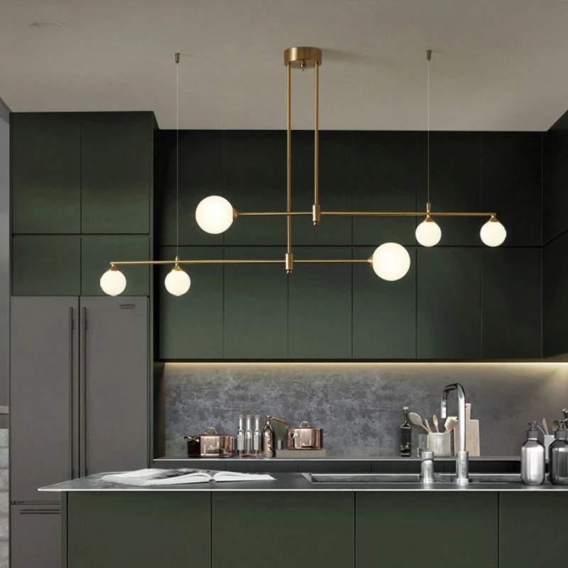 

Led Art Chandelier Pendant Lamp Light Modern Living Room Dining Table Bar Home Decoration Luxury Glass Ball Magic Bean Luminaire