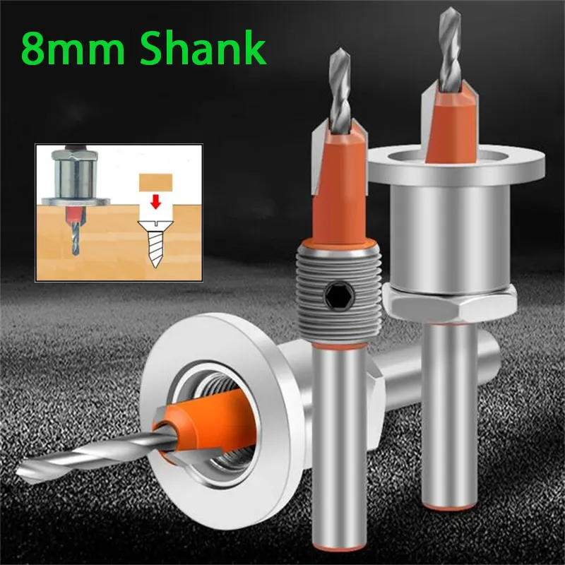 

1pc 8mm Shank HSS Countersink Drill Bit Woodworking Router Bit Set Milling Cutters Screw Extractor Demolition Wood Drilling