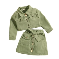 spring long sleeve jacketskirt 2pcs kid clothes children clothes girl set fashion suit baby girl clothes