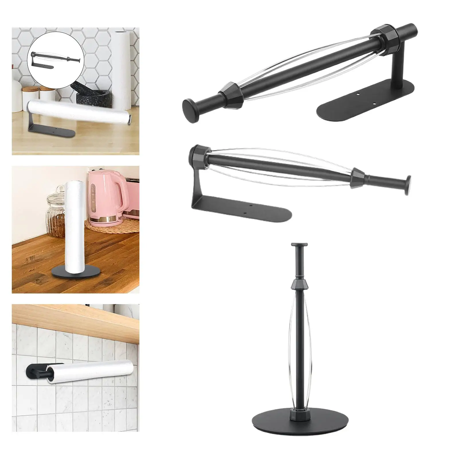 Holder Saving Space Easy Install Single Hand Operable Dustproof Dispensers Towel Rack For Kitchen Bathroom Garage Rv