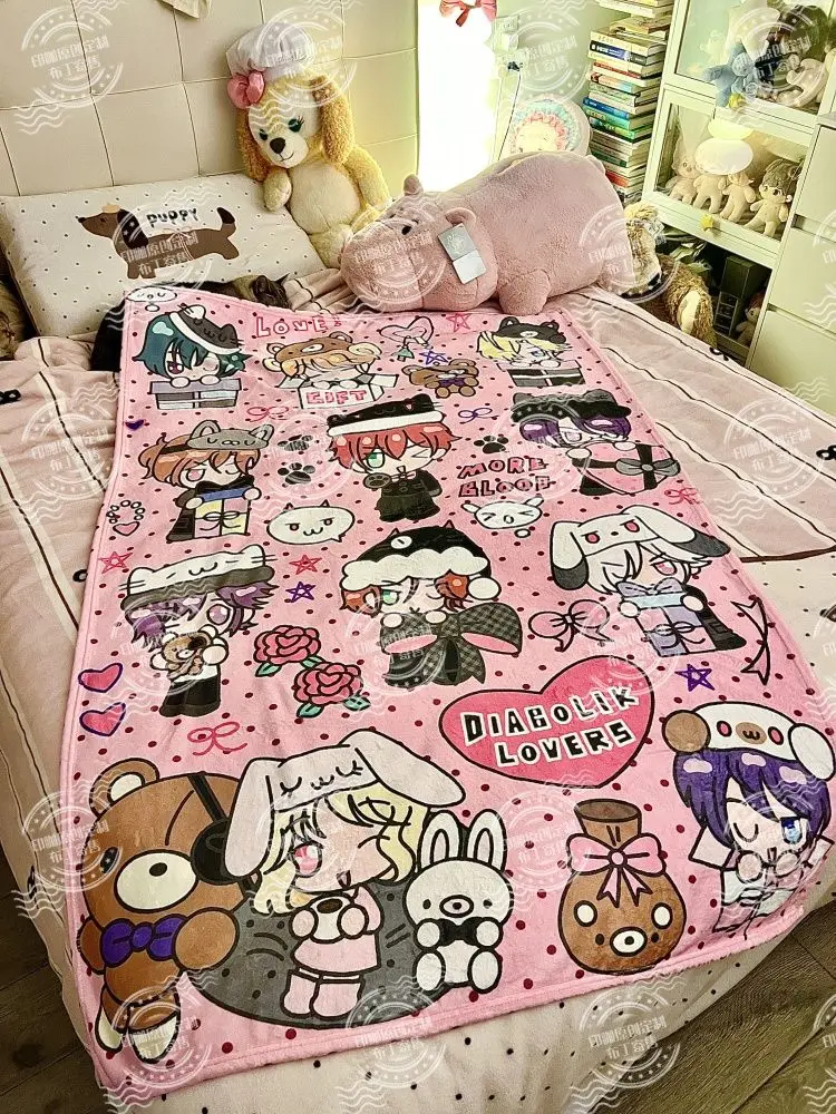 DIABOLIK LOVERS мультфильм аниме фланелевое одеяло домашний диван обеденный перерыв одеяла детские студенческие одеяла подарки для сна 100X150 см